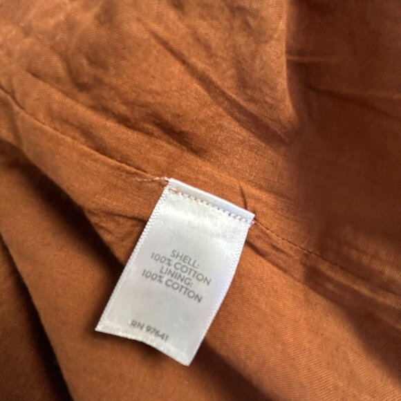 Pure Jill Womens Open Front Cardigan Jacket XL Rust Textured 100% Cotton Pockets - Picture 4 of 8